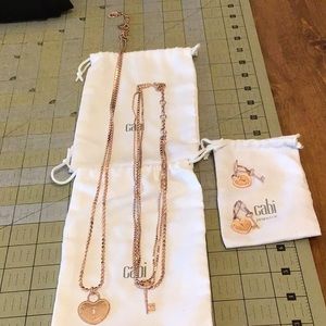 NWOT CAbi #2151 & #2152 Lock and Key Necklace and 2 sets of earrings